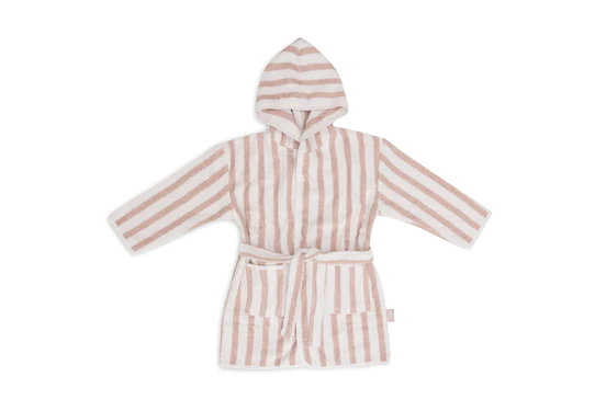 Jollein Badjas 1-2 Jaar Stripe Terry – Wild Rose – GOTS