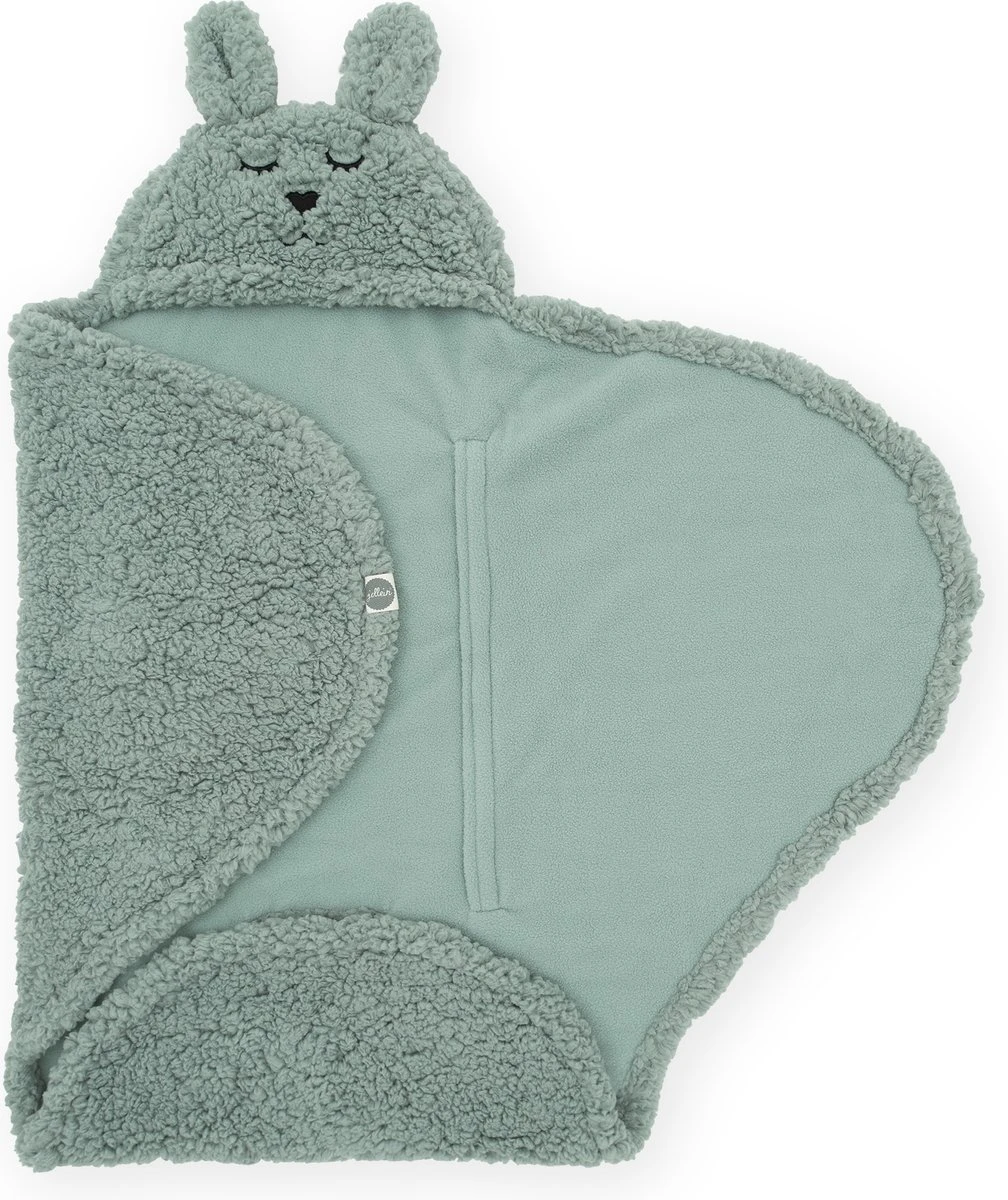 Jollein Wikkeldeken Bunny 100x105cm - Ash Green - Afbeelding 2