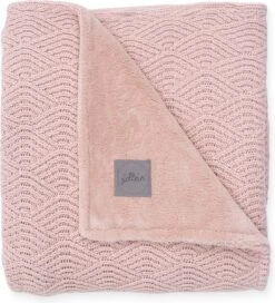 Jollein Baby Deken Ledikant 100x150cm River Knit - Pale Pink/Coral Fleece