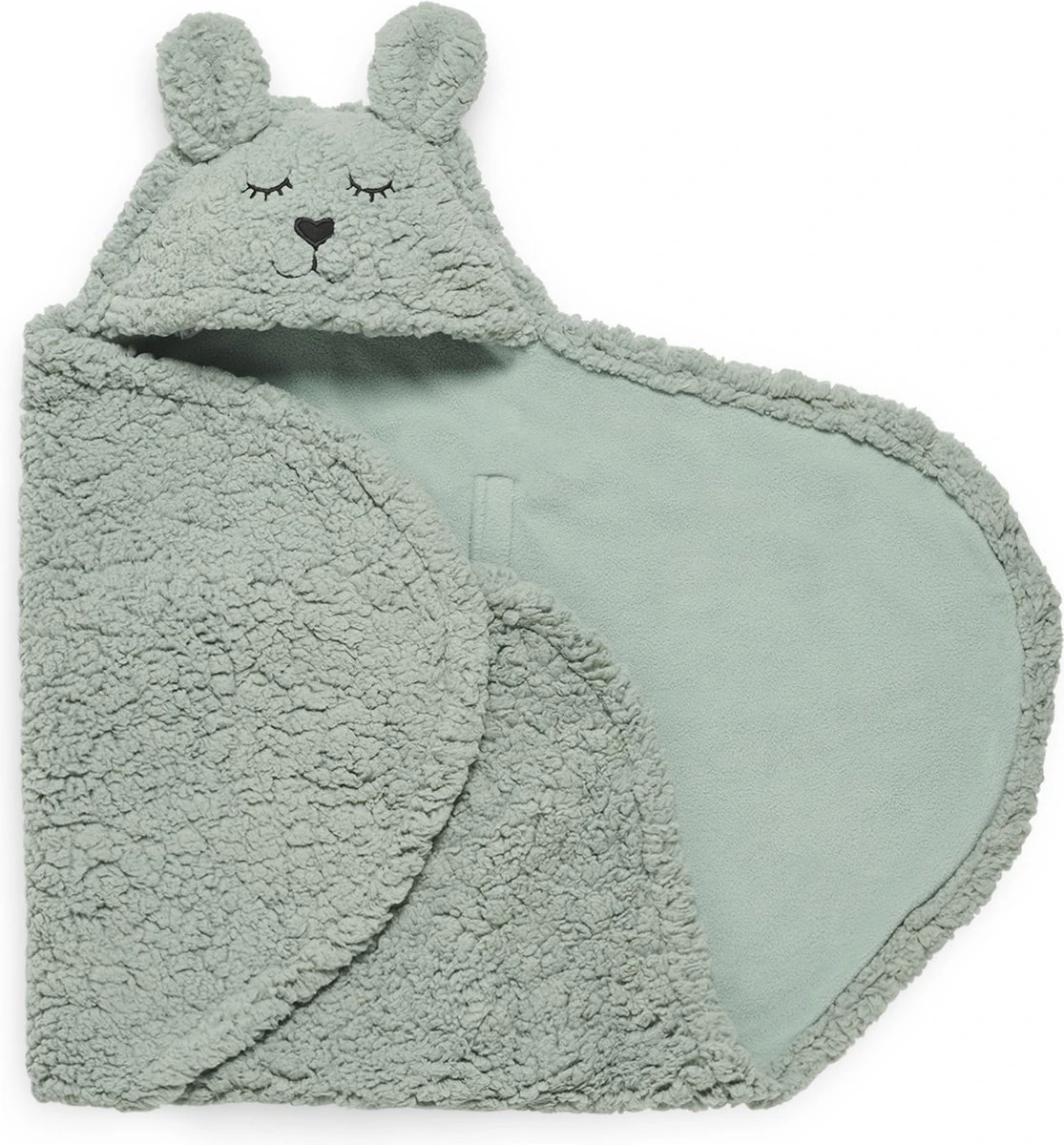 Jollein Wikkeldeken Bunny 100x105cm - Ash Green - Afbeelding 5