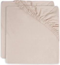 Jollein Baby Hoeslaken Wieg Jersey 40/50x80/90cm - Pale Pink - 2 Stuks