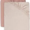 Jollein Baby Hoeslaken Jersey 60x120cm - Pale Pink/Rosewood - 2 Stuks