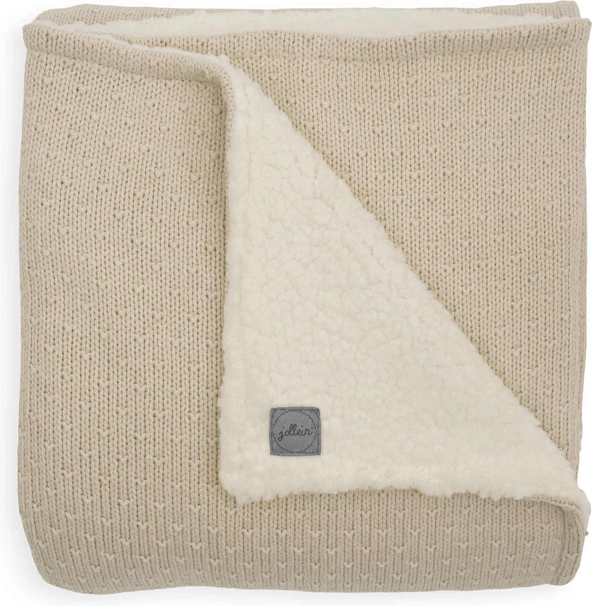 Jollein Baby Deken Wieg 75x100cm Teddy Bliss Knit - Nougat