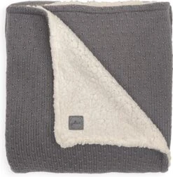 Jollein Baby Deken Ledikant 100x150cm Teddy Bliss Knit - Storm Grey