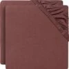 Jollein Baby Hoeslaken Ledikant Jersey 60x120cm - Chestnut - 2 Stuks