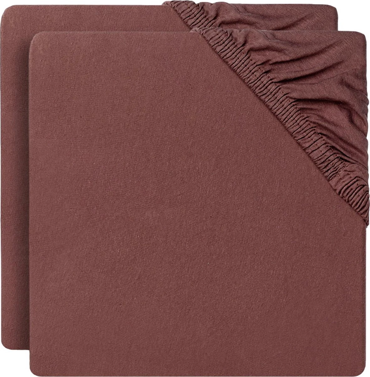 Jollein Baby Hoeslaken Ledikant Jersey 60x120cm - Chestnut - 2 Stuks