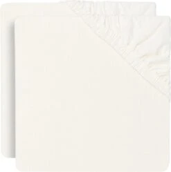 Jollein Baby Hoeslaken Ledikant Jersey 60x120cm - Ivory - 2 Stuks