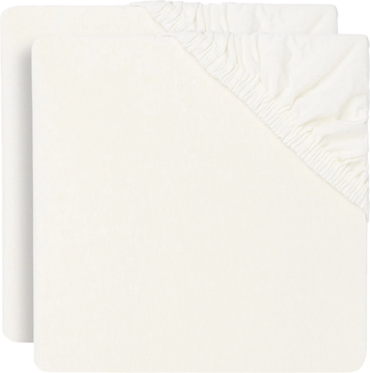 Jollein Baby Hoeslaken Ledikant Jersey 60x120cm - Ivory - 2 Stuks
