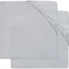 Jollein Baby Hoeslaken Wieg Jersey 40/50x80/90cm - Soft Grey - 2 Stuks