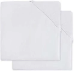 Jollein Hoeslaken Molton Ledikant 60x120cm - Wit - 2 Stuks