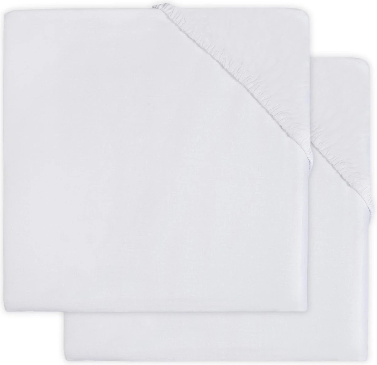 Jollein Baby Hoeslaken Ledikant Katoen 60x120cm - Wit - 2 Stuks - Afbeelding 2