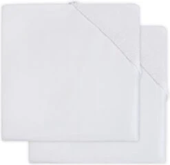 Jollein Baby Hoeslaken Peuterbed Katoen 70x140cm - Wit - 2 Stuks