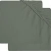 Jollein Baby Hoeslaken Boxmatras Jersey 75x95cm - Ash Green - 2 Stuks