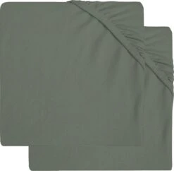 Jollein Baby Hoeslaken Boxmatras Jersey 75x95cm - Ash Green - 2 Stuks