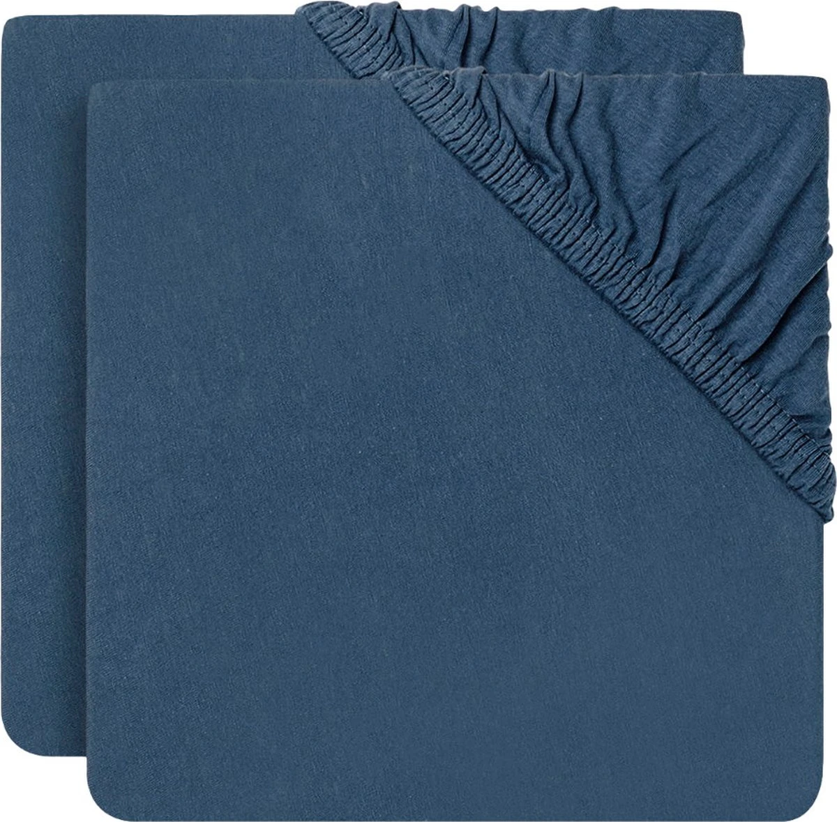 Jollein Baby Hoeslaken Ledikant Jersey 60x120cm - Jeans Blue - 2 Stuks