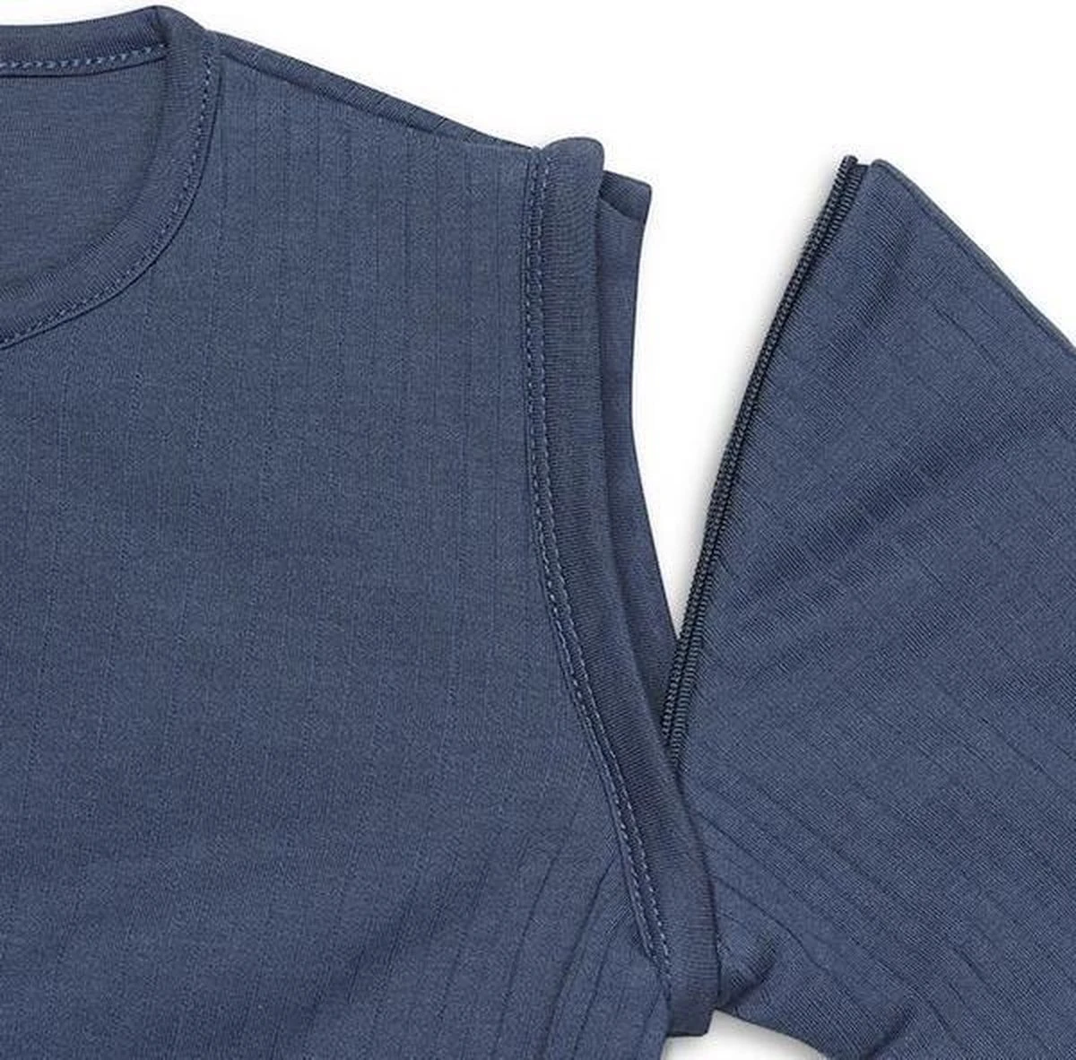 Jollein Baby Baby Winterslaapzak Met Afritsbare Mouw 70cm Basic Stripe - Jeans Blue - Afbeelding 3