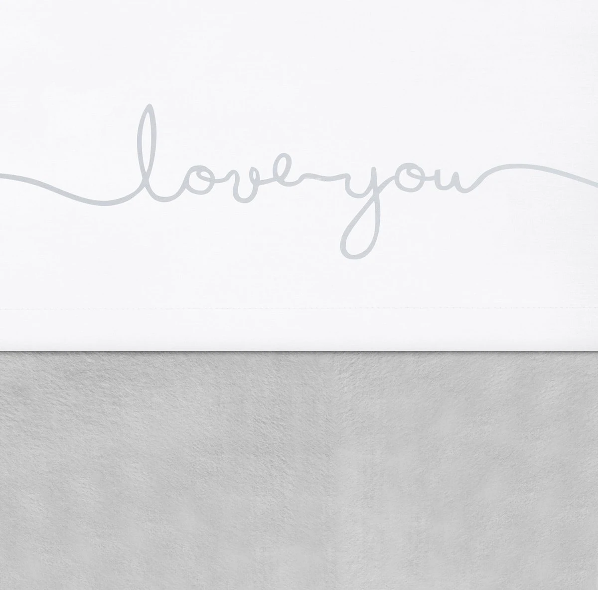 Jollein Baby Laken Wieg 75x100cm Love You - Grey - Afbeelding 7