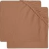 Jollein Baby Hoeslaken Boxmatras Jersey 75x95cm - Caramel - 2 Stuks