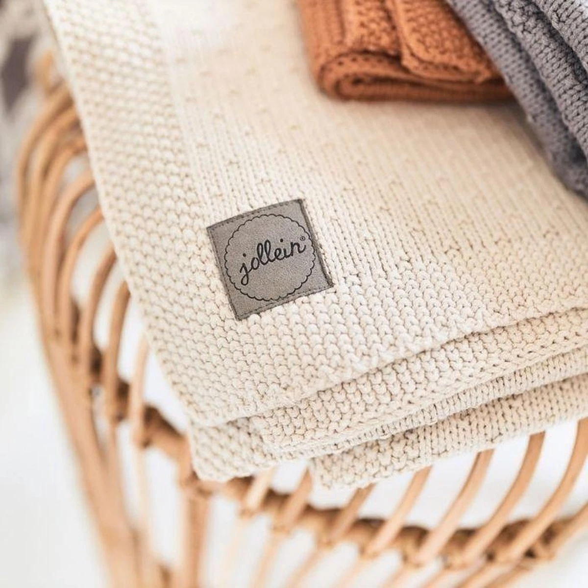 Jollein Baby Deken Wieg 75x100cm Bliss Knit - Nougat - Afbeelding 3
