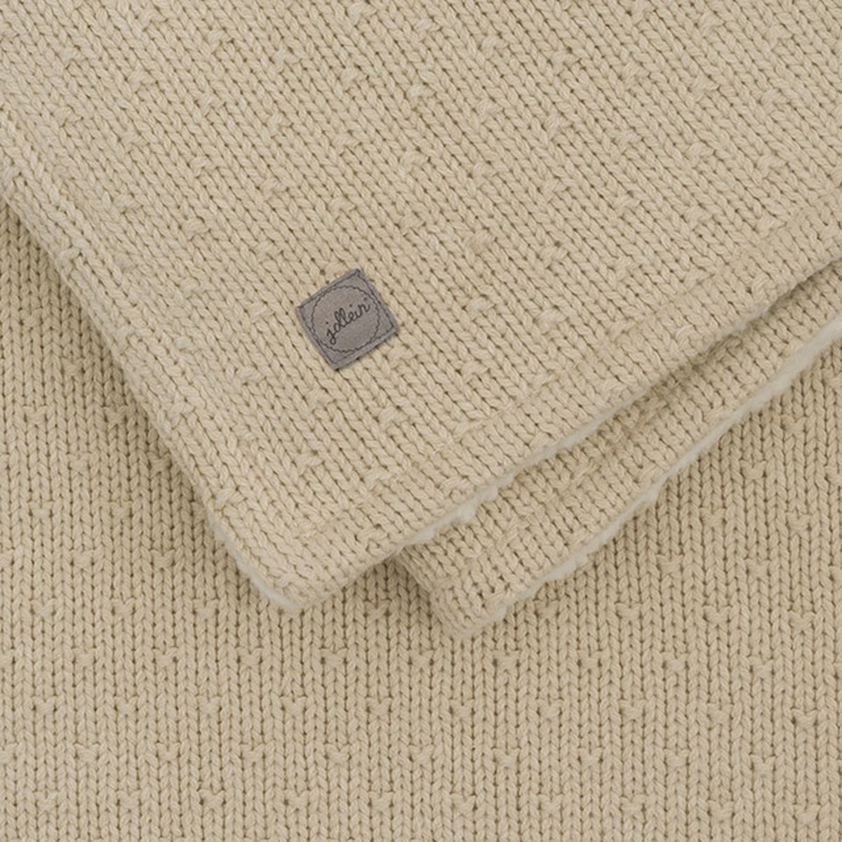 Jollein Baby Deken Wieg 75x100cm Teddy Bliss Knit - Nougat - Afbeelding 3