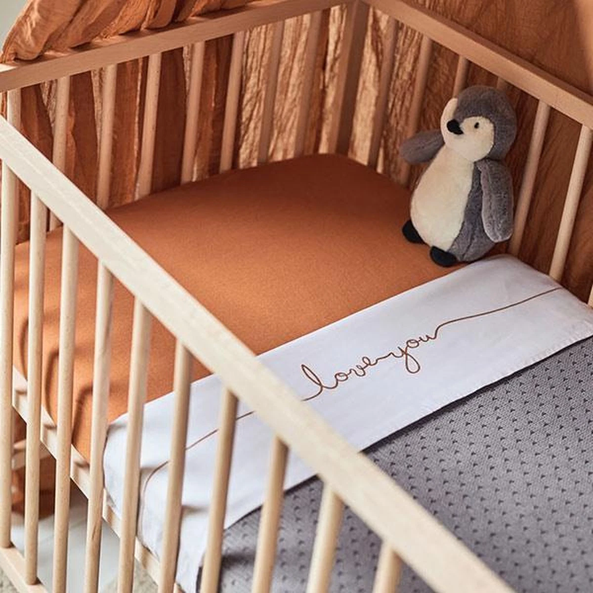 Jollein Baby Hoeslaken Ledikant Jersey 60x120cm - Caramel - Afbeelding 16