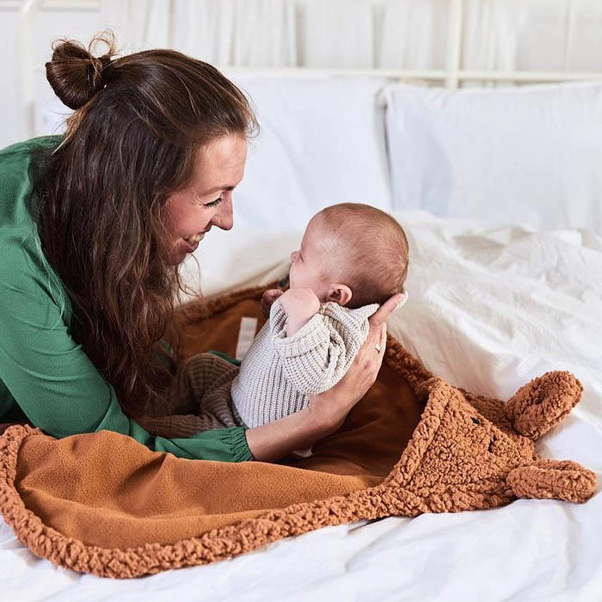 Jollein Wikkeldeken Bunny 100x105cm - Caramel - Afbeelding 9