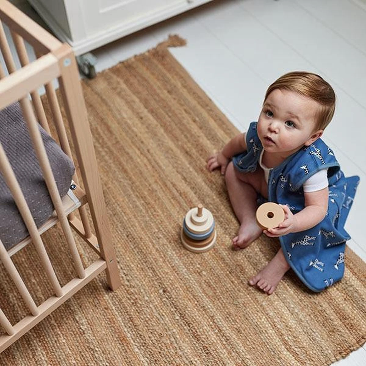 Jollein Baby Slaapzak Jersey 110cm Giraffe - Jeans Blue - Afbeelding 7