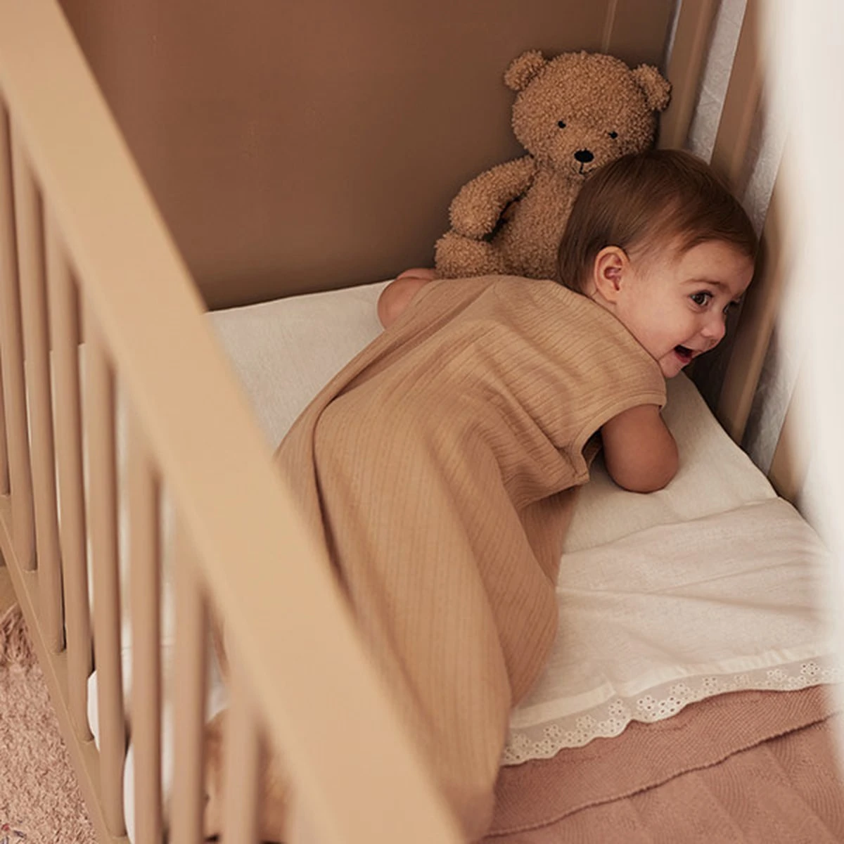 Jollein Baby Slaapzak Jersey 110cm Ajour - Biscuit - Afbeelding 11
