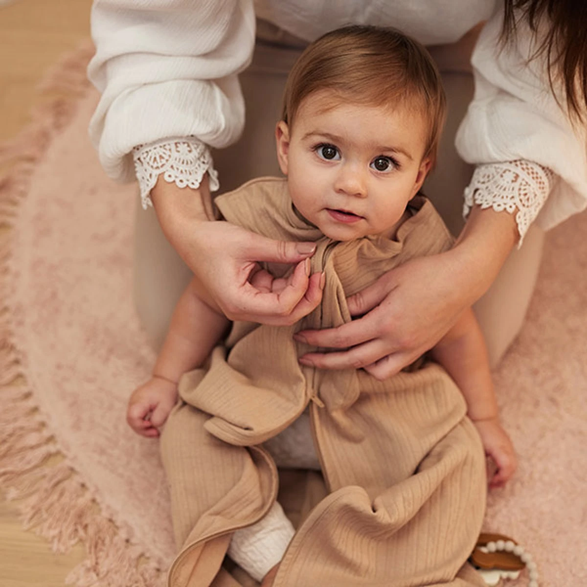 Jollein Baby Slaapzak Jersey 110cm Ajour - Biscuit - Afbeelding 14