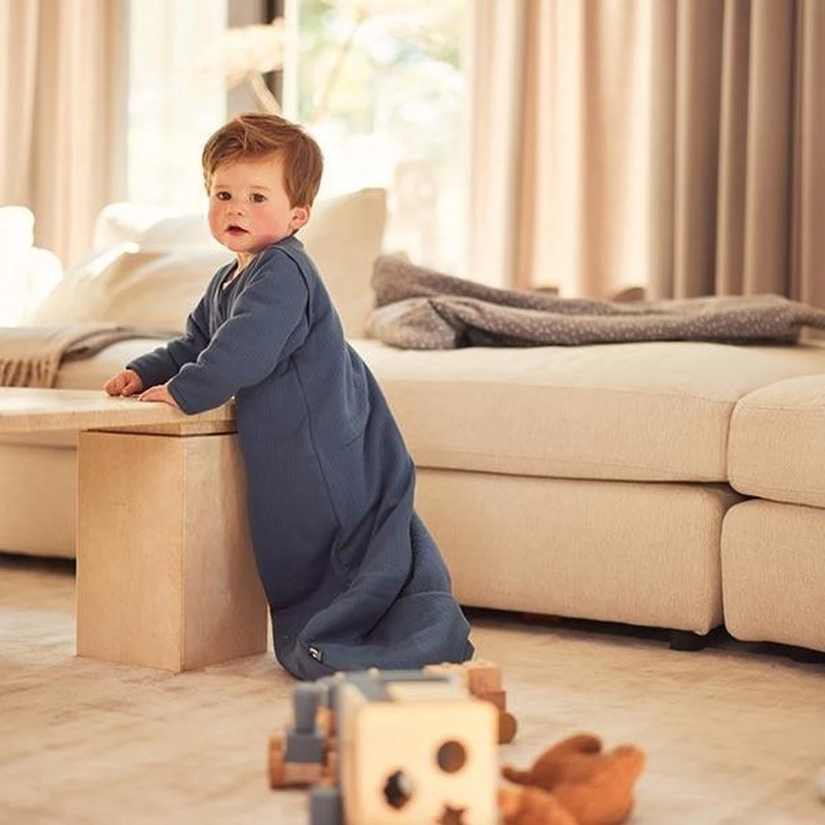 Jollein Baby Baby Winterslaapzak Met Afritsbare Mouw 70cm Basic Stripe - Jeans Blue - Afbeelding 13