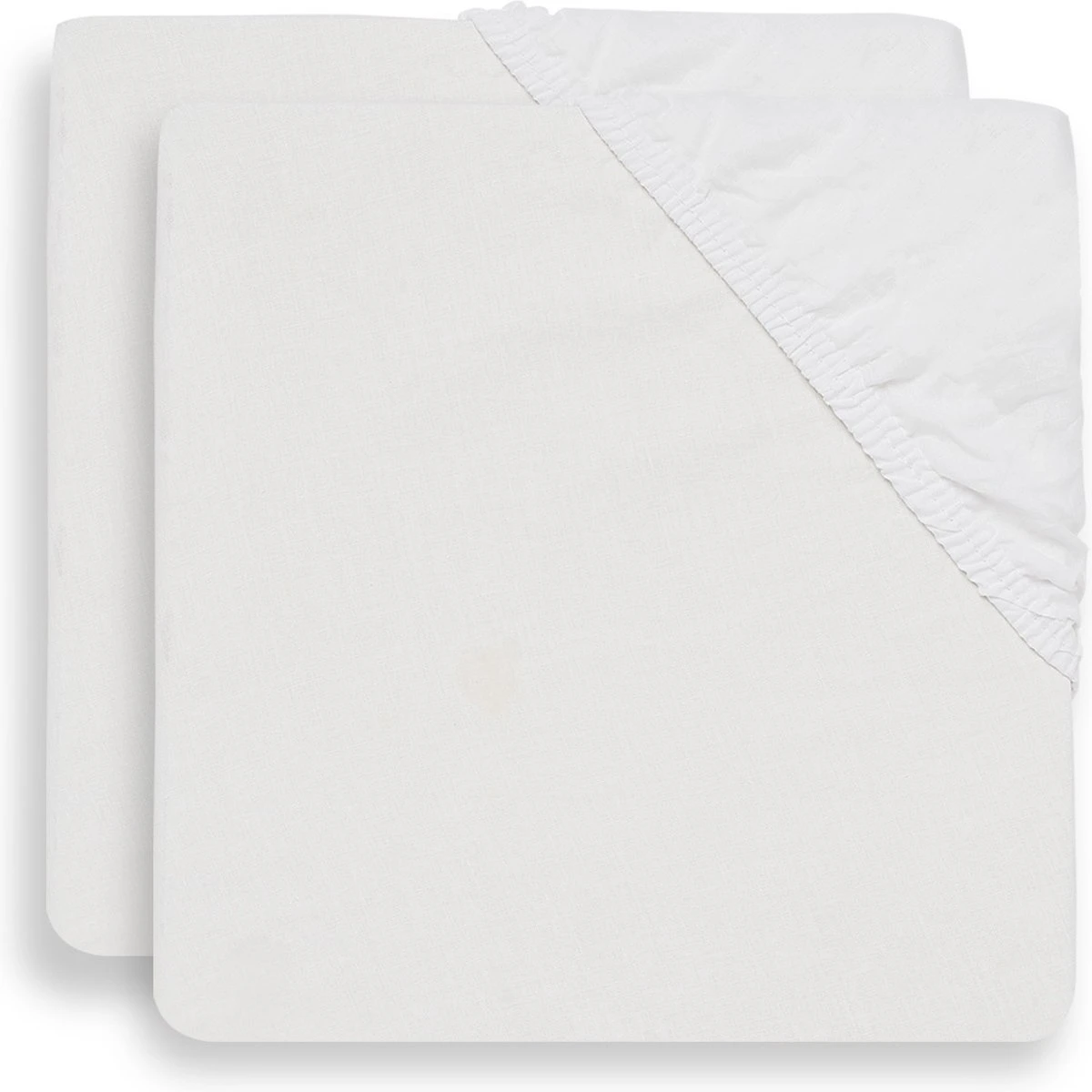 Jollein Baby Hoeslaken Ledikant Katoen 60x120cm - Wit - 2 Stuks