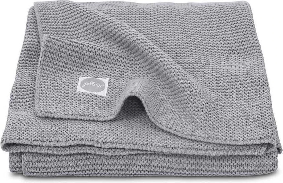 Jollein Baby Deken Ledikant 100x150cm Basic Knit - Stone Grey
