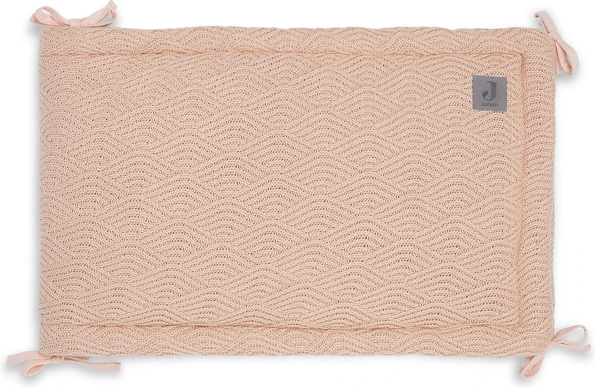 Jollein Bedomrander River Knit 180x35cm - Pale Pink - Afbeelding 5