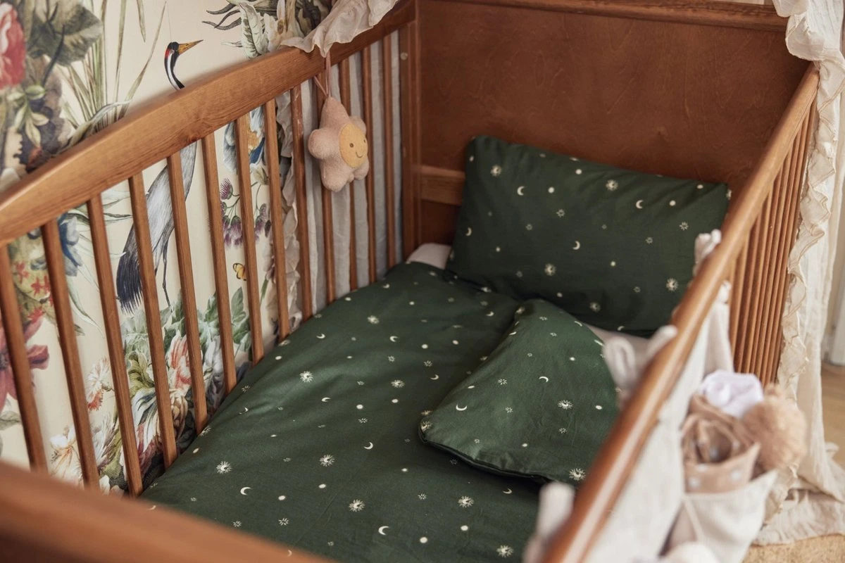 Jollein Baby Overtrek Ledikant 100x135/140cm Stargaze - Leaf Green - Afbeelding 6