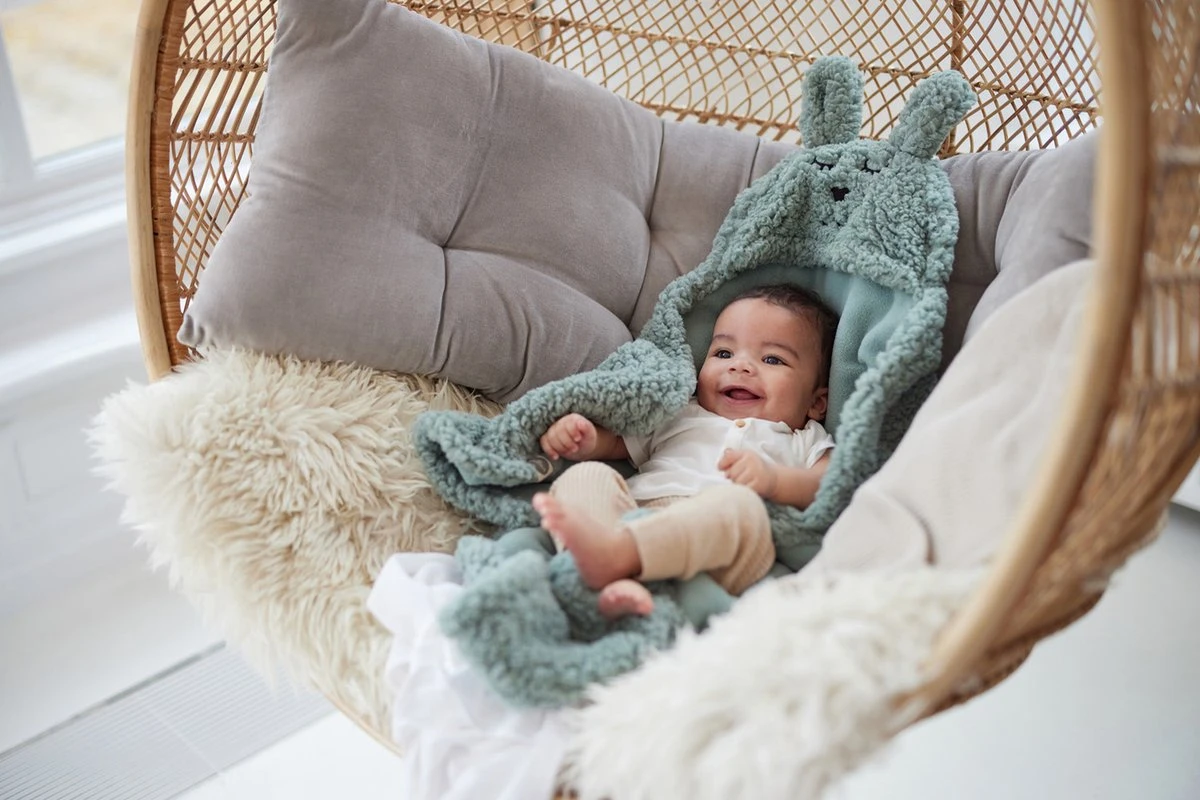 Jollein Wikkeldeken Bunny 100x105cm - Ash Green - Afbeelding 7