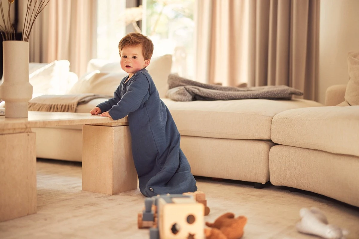 Jollein Baby Baby Winterslaapzak Met Afritsbare Mouw 90cm Basic Stripe - Jeans Blue - Afbeelding 4