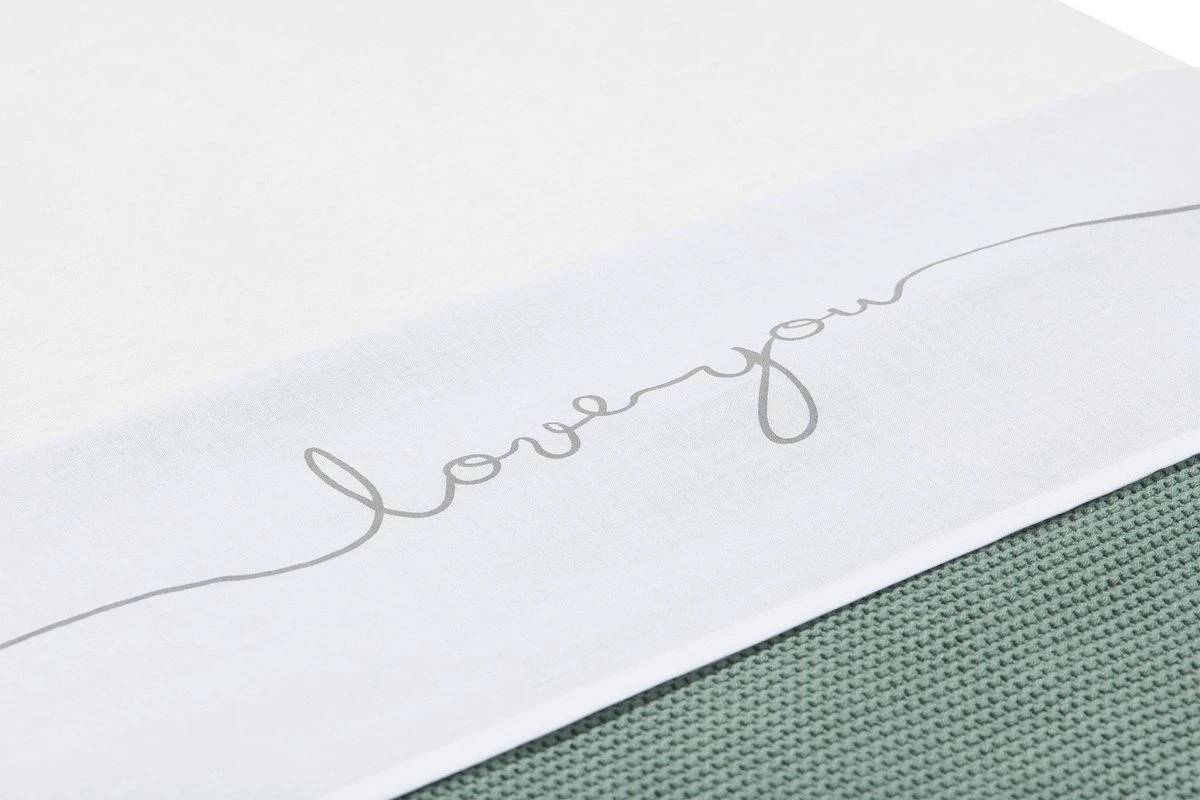 Jollein Baby Laken Wieg 75x100cm Love You - Grey - Afbeelding 2