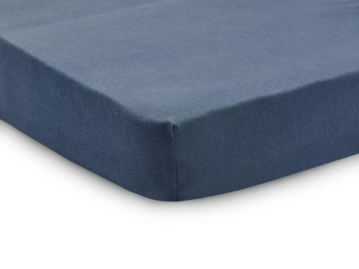 Jollein Baby Hoeslaken Ledikant Jersey 60x120cm - Jeans Blue - 2 Stuks - Afbeelding 3