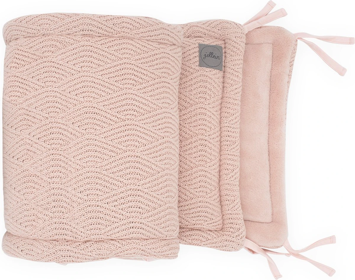 Jollein Bedomrander River Knit 180x35cm - Pale Pink - Afbeelding 2