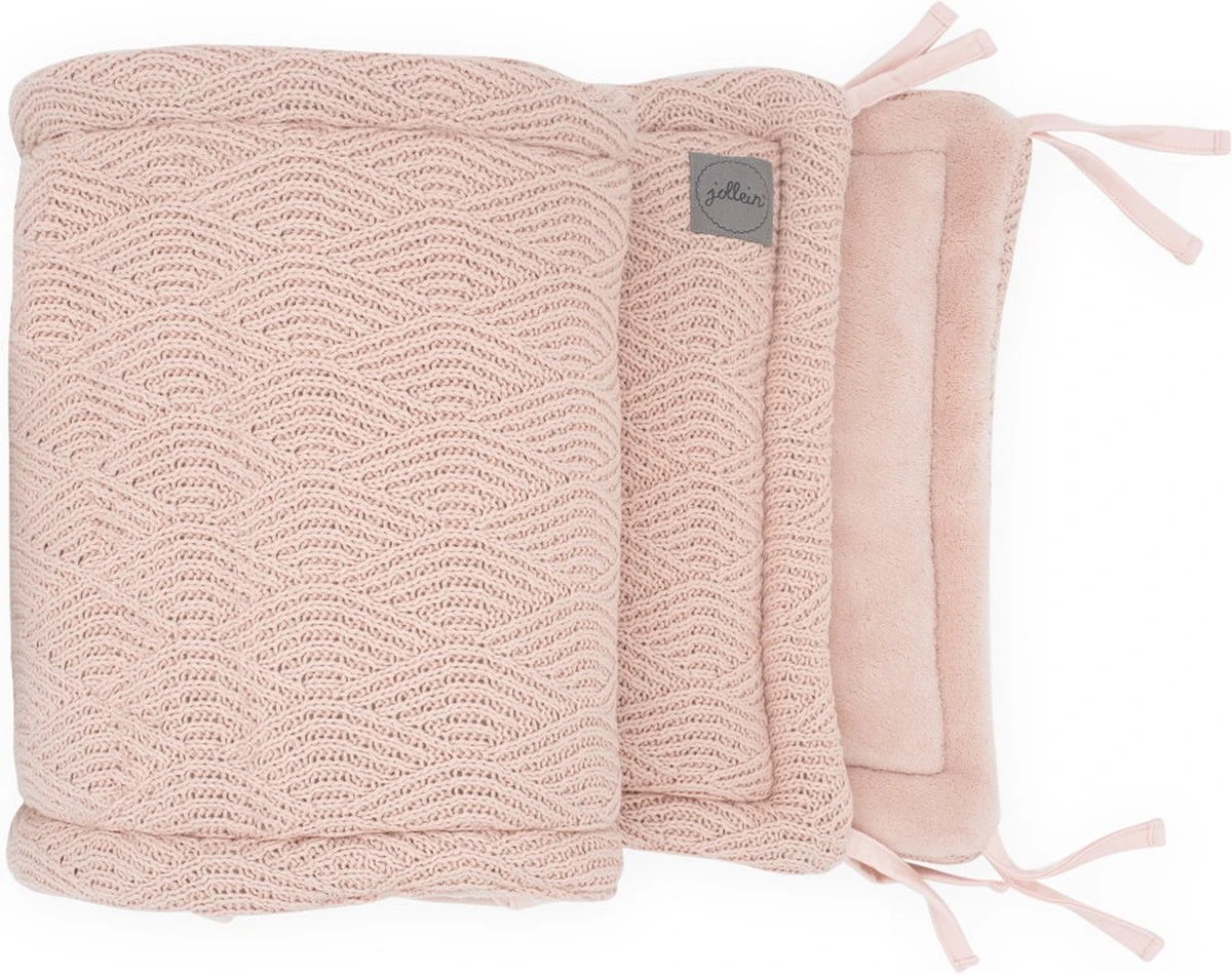 Jollein Bedomrander River Knit 180x35cm - Pale Pink - Afbeelding 6