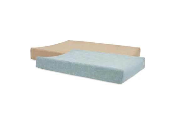 Jollein Aankleedkussenhoes Badstof 50 X 70 Cm 2-pack Sea Green / Biscuit