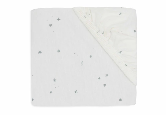 Jollein Hoeslaken Jersey 60x120cm Twinkling – Sea Green