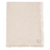 Jollein Deken Ledikant 75 X 100 Cm Fringe Stripe Biscuit / Ivory GOTS