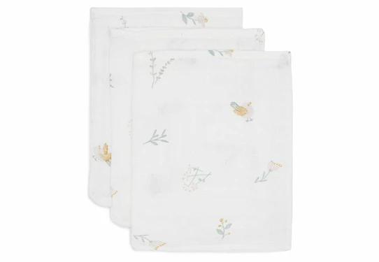 Jollein Hydrofiele Washandjes 3-pack Lovely Birds