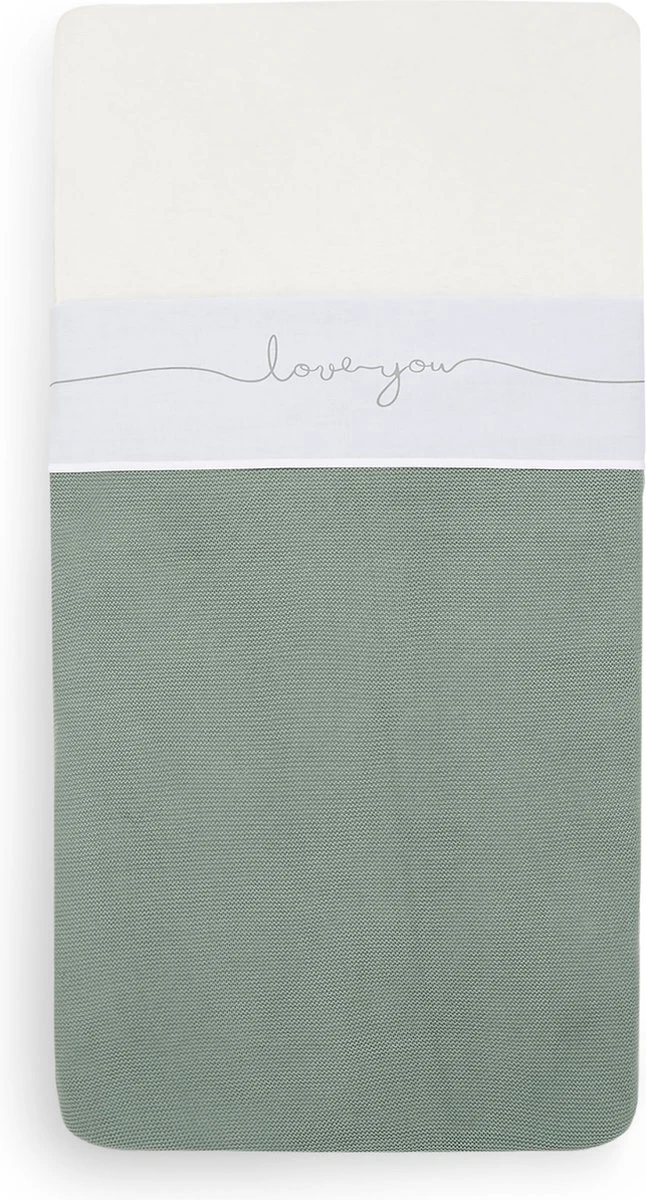 Jollein Baby Laken Wieg 75x100cm Love You - Grey - Afbeelding 9