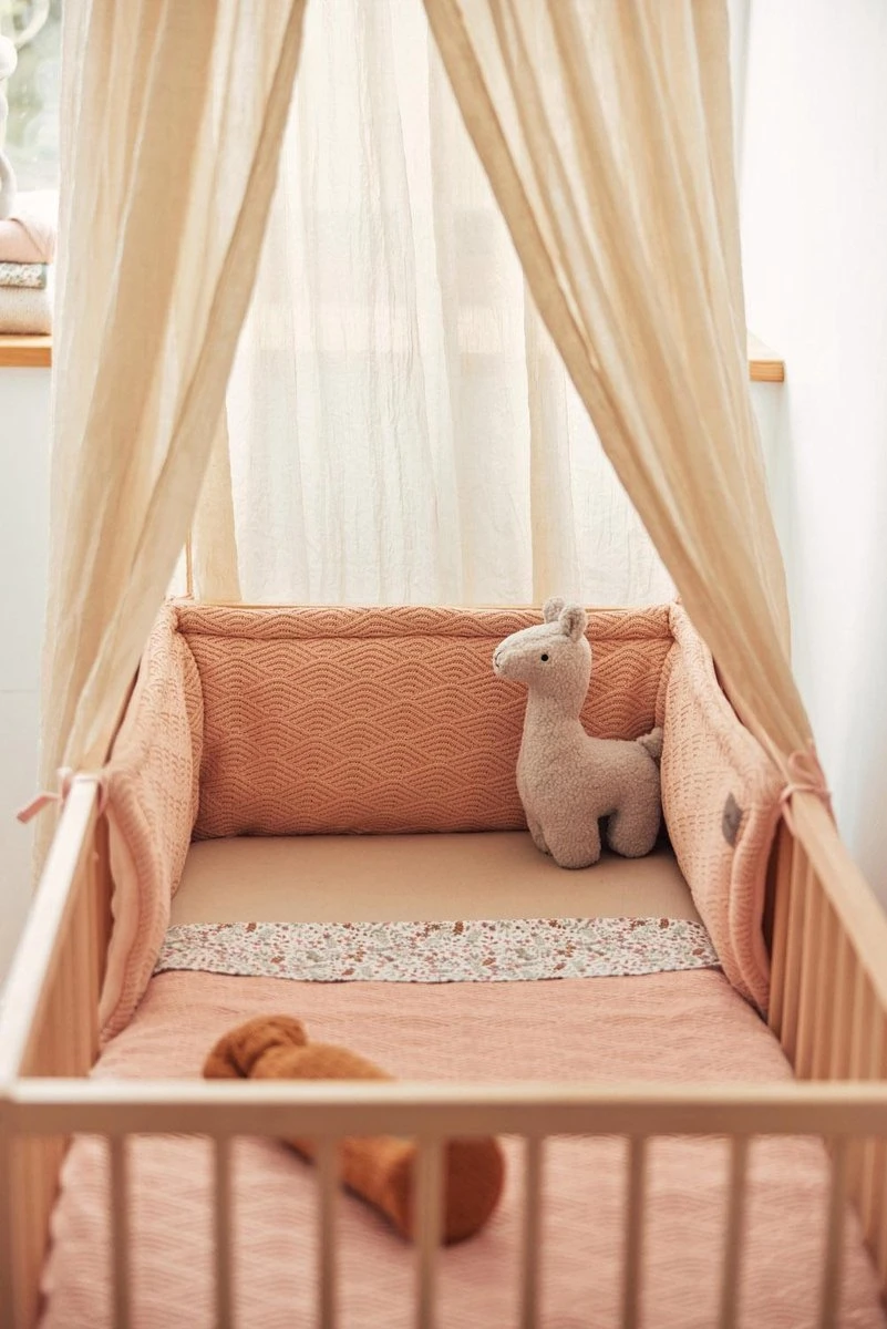 Jollein Bedomrander River Knit 180x35cm - Pale Pink - Afbeelding 3