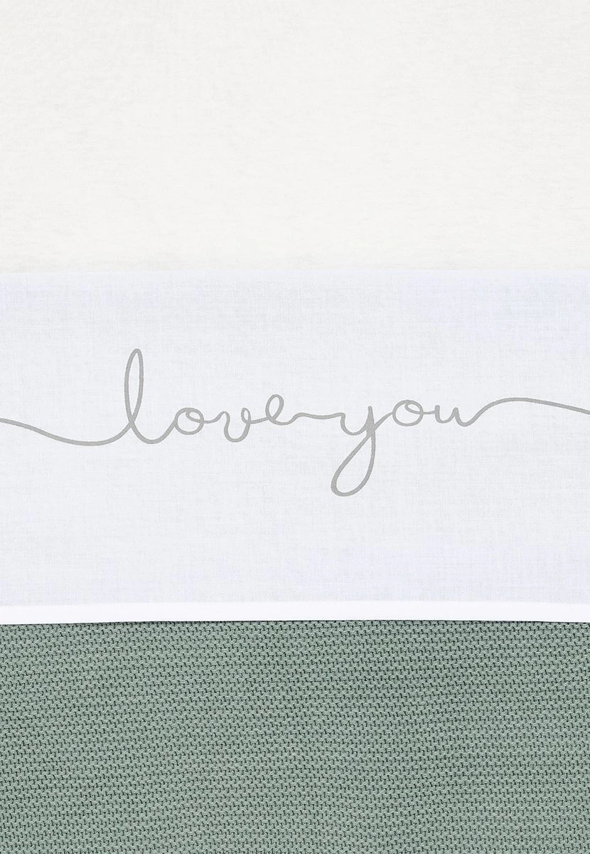 Jollein Baby Laken Wieg 75x100cm Love You - Grey - Afbeelding 6