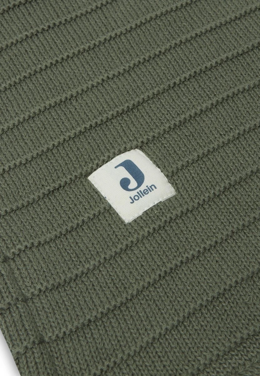 Jollein Baby Deken Wieg Velvet Pure Knit - Leaf Green - GOTS - Afbeelding 7