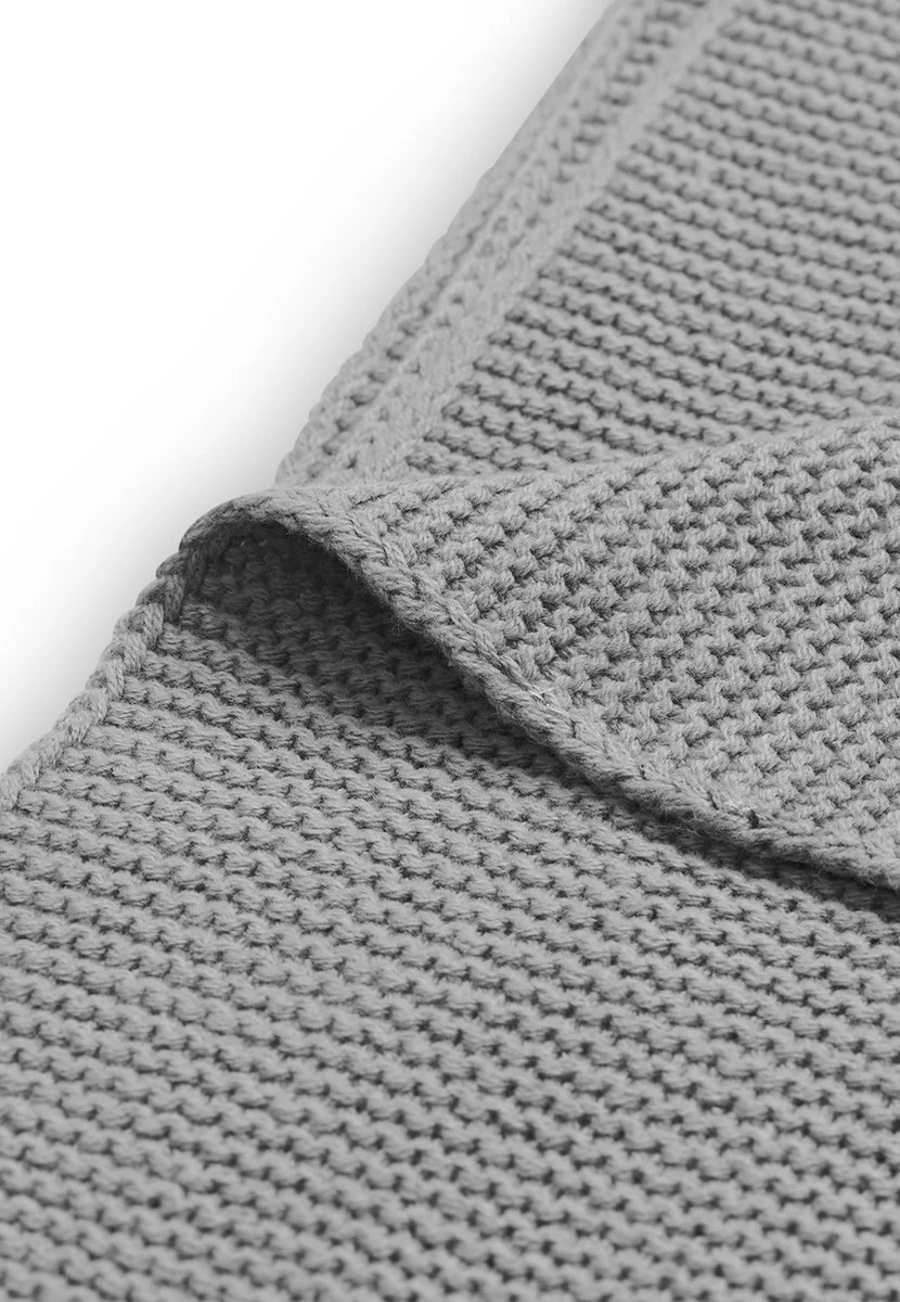 Jollein Baby Deken Ledikant 100x150cm Basic Knit - Stone Grey - Afbeelding 7