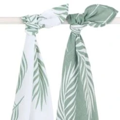 Jollein Swaddles ASH GREEN (2) 120x120cm